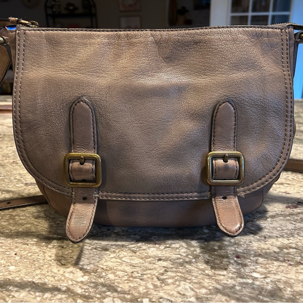 Frye Beige Leather Crossbody Bag